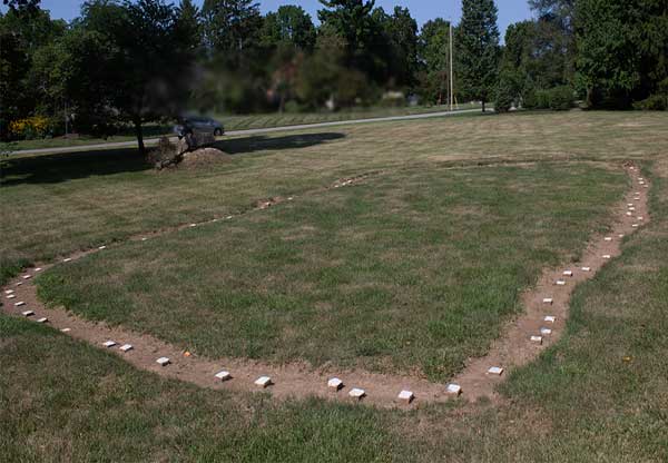 Jeffers Mound Markers for postholes