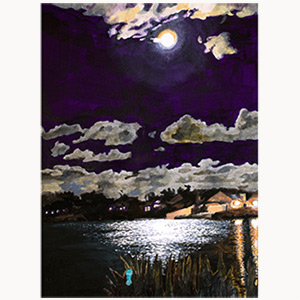 Moonlight acrylic painting by Carol Hicks
